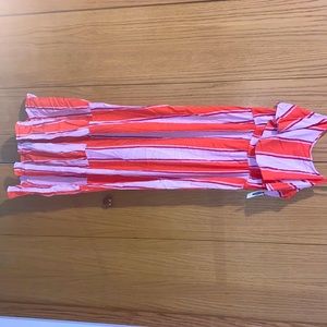 Long flowy vibrant summer dress.